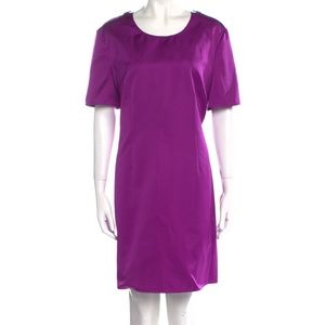 Burberry Scoop Neck Knee-Length Dress in Purple Sz 6